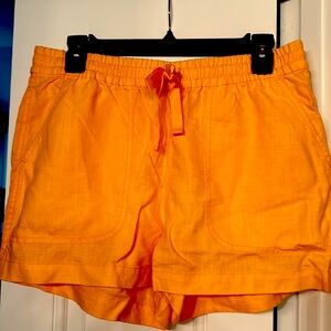 NWT: J. Crew Women’s Orange linen drawstring shorts, Small